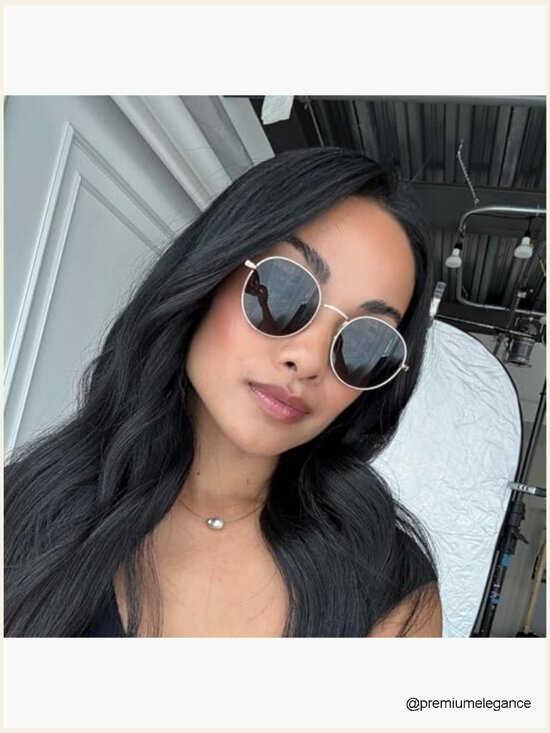Reflective Lens Round Trendy Sunglasses - UV Protection main image 5